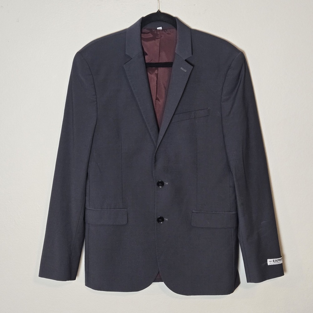 Express Photographer Blazer Fitted Suit Jacket Men 38 Regular Gray 38R Career